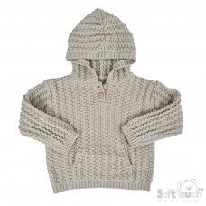 HD18-BI: Biscuit Cable Knit Hoodie (6-24 Months)